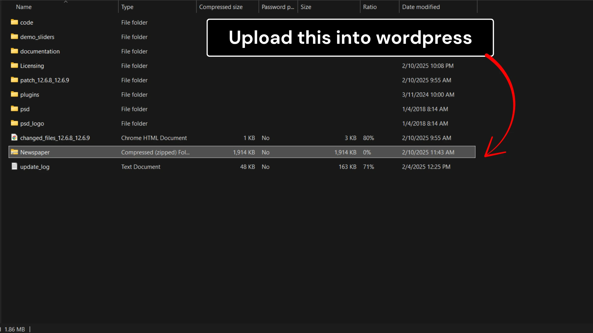 upload this into wordpress