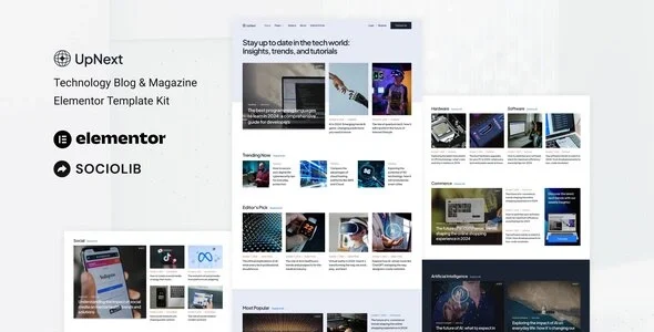 UpNext - Technology Blog & Magazine Elementor Template Kit